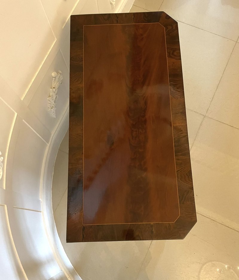 Fine Quality Antique Regency Figured Mahogany Card/Console Table with Gilded Brass Mounts - Image 6